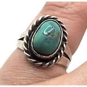 Native Sterling Silver Turquoise Cabochon size 4.75